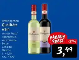 KONSUM Rotkäppchen Qualitätswein Angebot