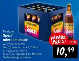 KONSUM Paulaner Spezi oder Limonade Angebot
