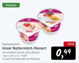 KONSUM Sachsenmilch Unser Buttermilch-Dessert Angebot