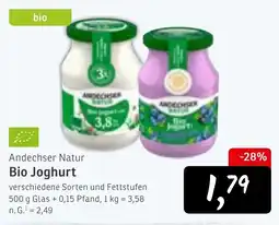 KONSUM Andechser Natur Bio Joghurt Angebot