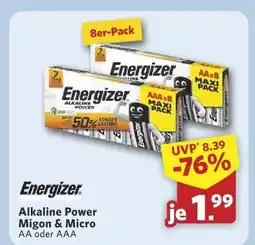 Combi Energizer alkaline power mignon Angebot