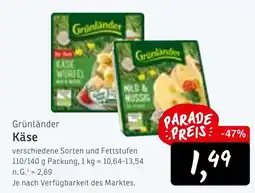 KONSUM Grünländer Käse Angebot