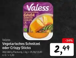 KONSUM Valess Vegetarisches Schnitzel oder Crispy Sticks Angebot
