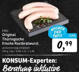 KONSUM EWU Original Thüringische frische Rostbratwurst Angebot