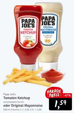 KONSUM Papa Joe's Tomaten Ketchup Angebot