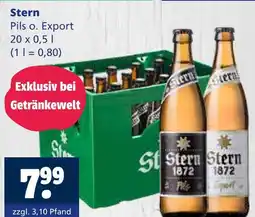 Getränkewelt Stern pils o. export Angebot