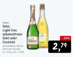 KONSUM Faber Sekt, Light live alkoholfreier Sekt oder Cocktail Angebot
