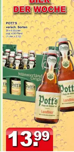 Getränkeparadies Gefromm Pott's bier Angebot