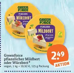 tegut Greenforce pflanzlicher mildbert oder würzbert Angebot