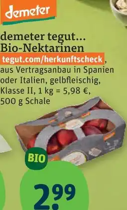 tegut Demeter bio-nektarinen Angebot