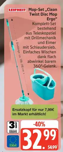 Marktkauf Leifheit clean twist disc mop ergo Angebot