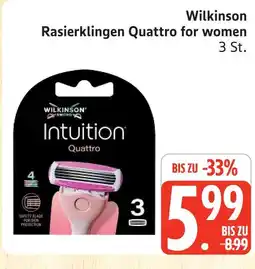 Marktkauf Wilkinson rasierklingen quattro for women Angebot