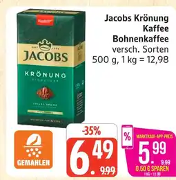 Marktkauf Jacobs krönung kaffee bohnenkaffee Angebot