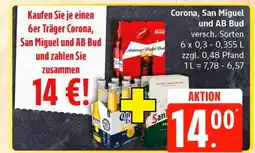 Marktkauf Corona, san miguel und ab bud Angebot