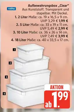 Marktkauf Rotho aufbewahrungsbox clear Angebot