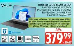 Marktkauf Vale notebook „v17d-6500y-8512d“ Angebot
