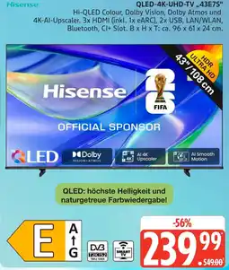 Marktkauf Hisense qled-4k-uhd-tv „43e7s“ Angebot