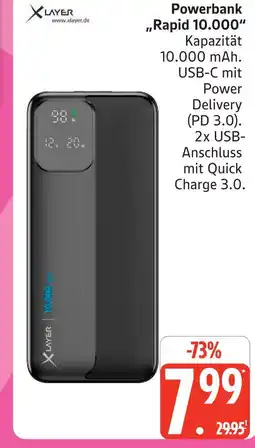 Marktkauf Xlayer powerbank „rapid 10.000“ Angebot