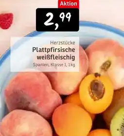 KONSUM Herzstücke plattpfirsische weißfleischig Angebot