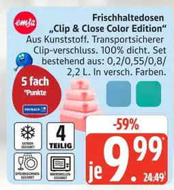 Marktkauf Emsa frischhaltedosen „clip & close color edition“ Angebot