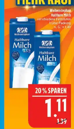 Marktkauf Weihenstephan haltbare milch Angebot