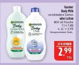 Marktkauf Garnier body milk Angebot