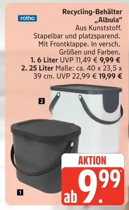 Marktkauf Rotho recycling-behälter „albula“ Angebot