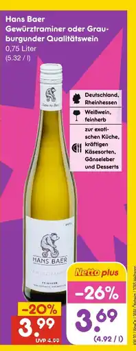 Netto Marken-Discount Hans baer gewürztraminer Angebot