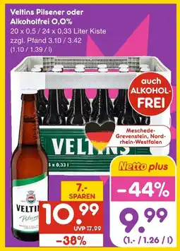 Netto Marken-Discount Veltins pilsener oder alkoholfrei 0,0% Angebot