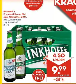 Netto Marken-Discount Brinkhoff's premium pilsener no.1 oder alkoholfrei 0,0% Angebot