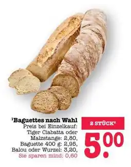 Scheck-in-Center Baguettes nach Wahl Angebot