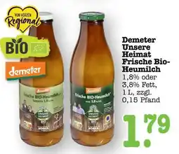 Scheck-in-Center Demeter Unsere Heimat Frische Bio-Heumilch Angebot