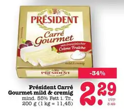 Scheck-in-Center Président Carré Gourmet mild & cremig Angebot