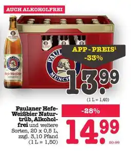Scheck-in-Center Paulaner Hefe-Weißbier Naturtrüb, Alkoholfrei Angebot