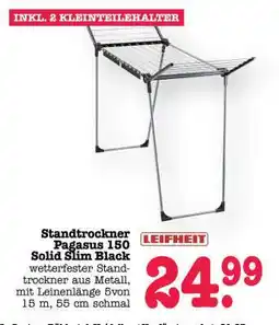 Scheck-in-Center Standtrockner Pegasus 150 Solid Slim Black Angebot
