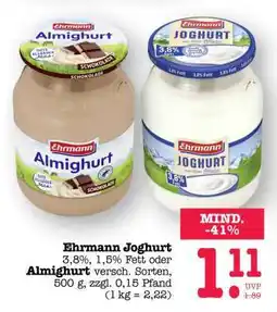 Scheck-in-Center Ehrmann Joghurt Angebot