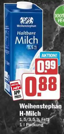HIT Weihenstephan H-Milch Angebot