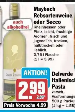 HIT Maybach Rebsortenweine oder Secco Angebot