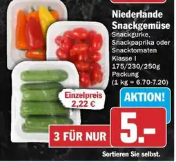 HIT Niederlande Snackgemüse Angebot
