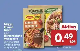 Combi Maggi Fix und Frisch oder Herzensküche Würzpaste Angebot