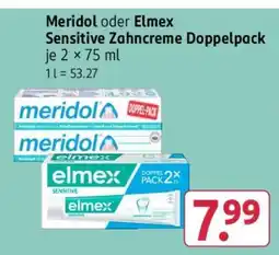 Rossmann Meridol oder Elmex Sensitive Zahncreme Doppelpack Angebot