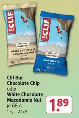Rossmann Clif Bar Chocolate Chip oder White Chocolate Macadamia Nut Angebot