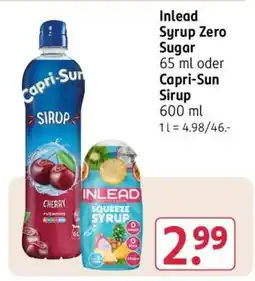 Rossmann Inlead Syrup Zero Sugar Angebot