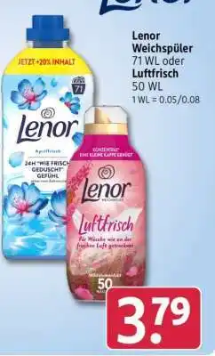 Rossmann Lenor Weichspüler 71 WL oder Luftfrisch 50 WL Angebot