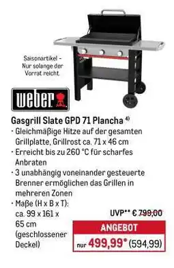 METRO Gasgrill Slate GPD 71 Plancha Angebot