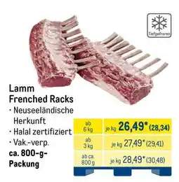 METRO Lamm Frenched Racks Angebot