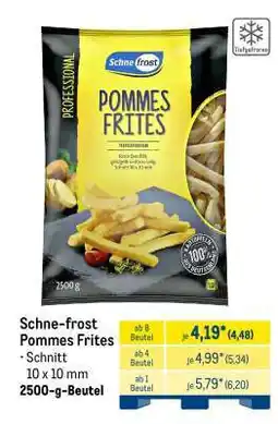 METRO Schne-frost Pommes Frites Angebot