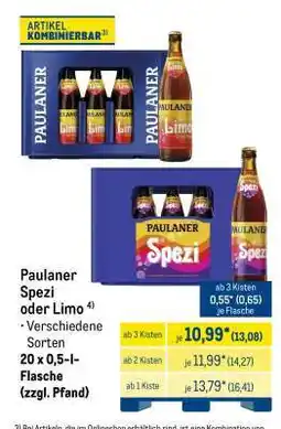 METRO Paulaner Spezi oder Limo Angebot