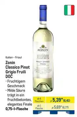 METRO Zonin Classico Pinot Grigio Fruili DOC Angebot