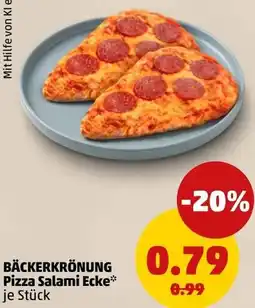 PENNY BÄCKERKRÖNUNG Pizza Salami Ecke Angebot